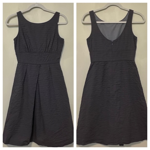 J. Crew Factory Scoop Neck Sleeveless A-Line Puckered Gray Dress Size 0 - Picture 1 of 13